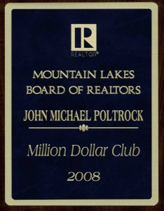 John Poltrock Million Dollar Club Plaque