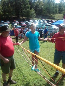 Boy Scouts in Murphy Sponsored Rope Bridge