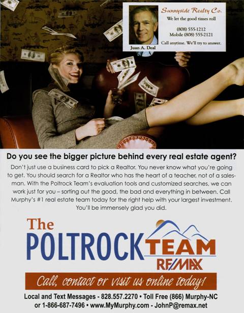 Poltrock Team Remax Ad in Cherokee Scout